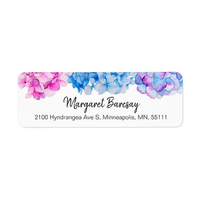 Elegant Watercolor Hydrangea Flowers (Front)