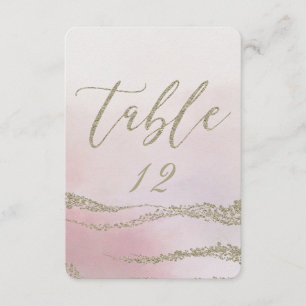 Elegant Watercolor in Blush Wedding Table Number