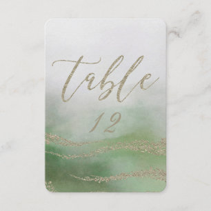 Elegant Watercolor in Foliage Wedding Table Number