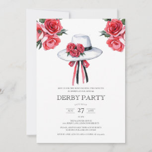 Elegant Watercolor Kentucky Derby Invitation Ladie