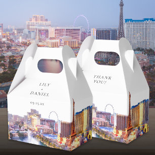 Elegant Watercolor Las Vegas Wedding Favor Box