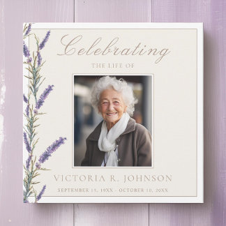  Elegant Watercolor Lavender Celebration of Life Invitation
