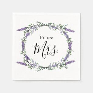 Elegant watercolor Lavender Eucalyptus Future Mrs. Napkin