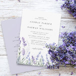 Elegant Watercolor Lavender Field Details Wedding Invitation<br><div class="desc">Elegant and romantic watercolor lavender field florals wedding invitation with details on the back.</div>