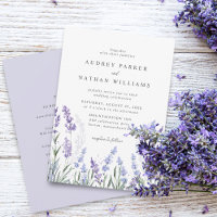 Elegant Watercolor Lavender Field Details Wedding