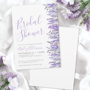 Elegant Watercolor Lavender Floral Bridal Shower Invitation