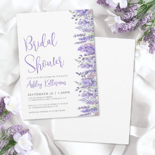 Elegant Watercolor Lavender Floral Bridal Shower Invitation