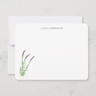 Elegant Watercolor Lavender personalized  Thank You Card