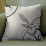 Elegant Watercolor Leaves & Hummingbird Throw Pillow<br><div class="desc">Elegant throw pillow features a simple elegant artistic design in a creamy ivory colour palette with black, gold and sage green accents. An artistic minimalist design features a watercolor leaf and a geometric circle composition with a hummingbird, olive leaves and black, gold and sage green accents on a light ivory...</div>