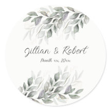 Elegant Watercolor Leaves Wedding