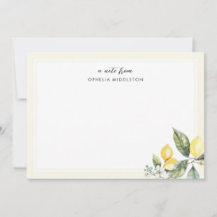 Elegant Watercolor Lemon Citrus  Card