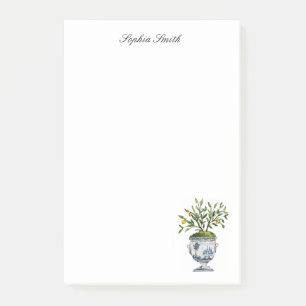 Elegant Watercolor lemon tree topiary Post-it Notes
