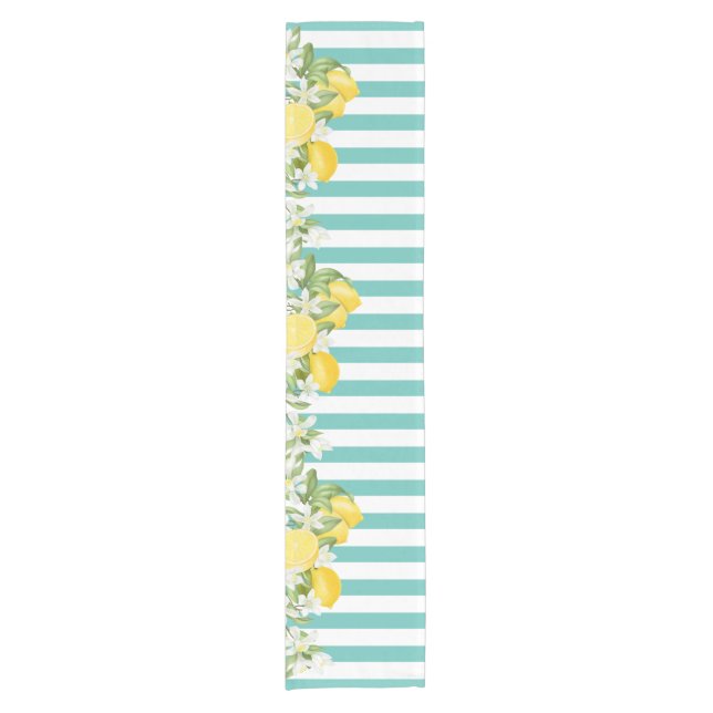 Elegant Watercolor Lemons   Short Table Runner (Front)