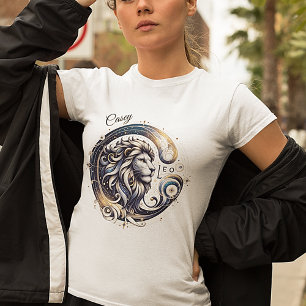 Elegant Watercolor Leo Zodiac Custom  T-Shirt