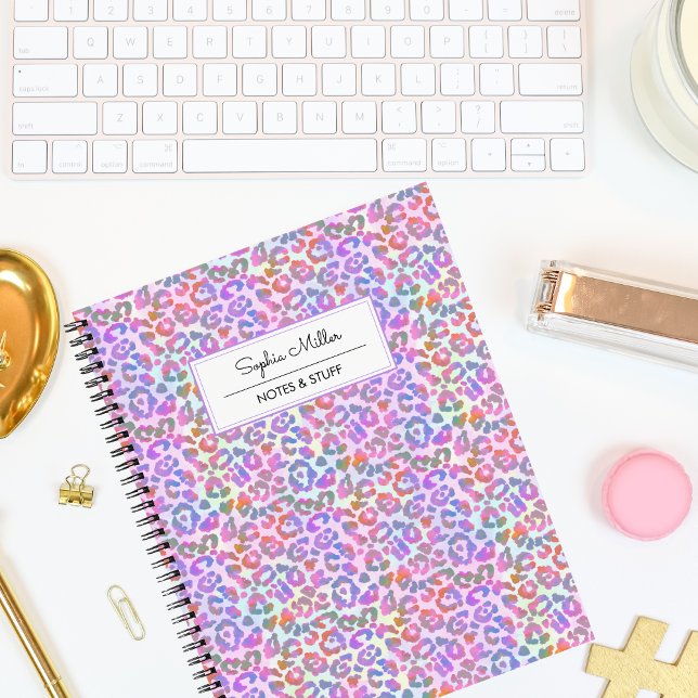 Elegant Watercolor Leopard Skin Pattern Monogram Notebook (Creator Uploaded)