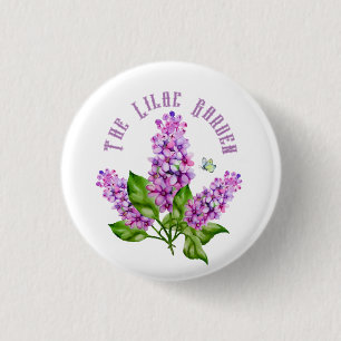 Elegant watercolor lilac branch 1 inch round button