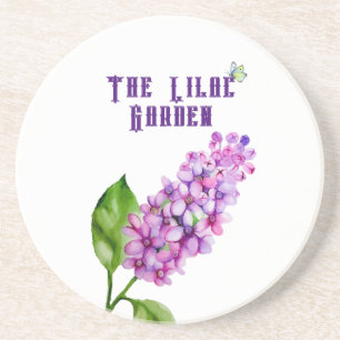Elegant watercolor lilac branch coaster