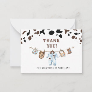 Elegant Watercolor Little cowboy Rodeo Country Bab Card
