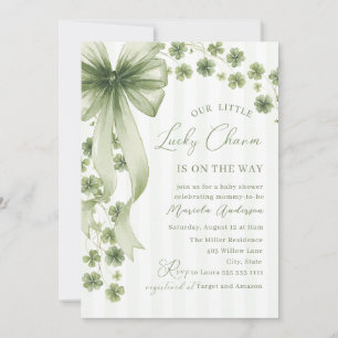 Elegant Watercolor little shamrockst Patrics Baby  Invitation