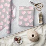 elegant watercolor love heart wrapping paper<br><div class="desc">Minimalist,  modern and stylish design representing watercolor pink hearts on a trendy warm grey background. This beautiful and feminine print,  with its simple yet stunning effect,  is perfect for the contemporary young women.
Impress with unique and elegant gift or just treat yourself.</div>