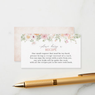 Elegant Watercolor Love in bloom Bridal Shower Rec Enclosure Card