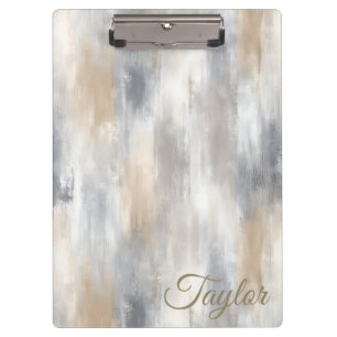 Elegant Watercolor Luxury Metals Personalized Clipboard