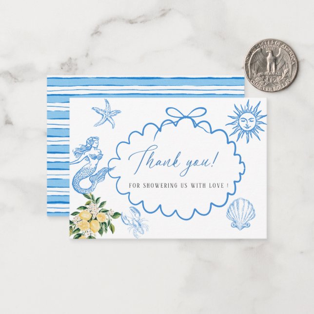 Elegant Watercolor Main squeeze Bridal shower Card (Front/Back In Situ)