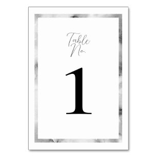 Elegant Watercolor Marble Bliss Wedding Table Number