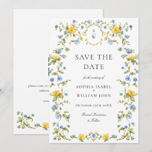 Elegant Watercolor Meadow Wildflower Wedding Save The Date