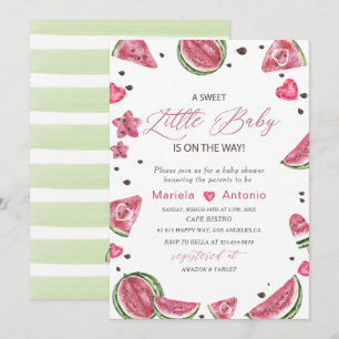 Elegant  Watercolor Melon Baby Shower Invitation
