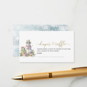 Elegant Watercolor Merry Christmas baby shower dia Enclosure Card