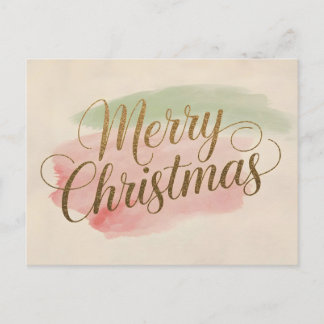 Elegant Watercolor Merry Christmas Card