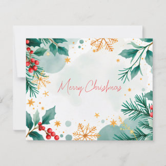Elegant Watercolor Merry Christmas Card – Festive