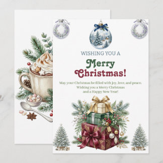 Elegant Watercolor Merry Christmas Holiday Card