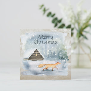 Elegant Watercolor Merry Christmas Holiday Card