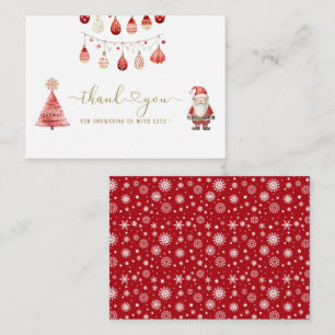 Elegant  Watercolor Merry Christmas thank you baby Card