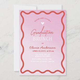 Elegant watercolor minimalist graduation brunch pi invitation