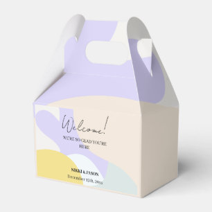 Elegant Watercolor Modern Minimal Wedding Welcome Favor Box