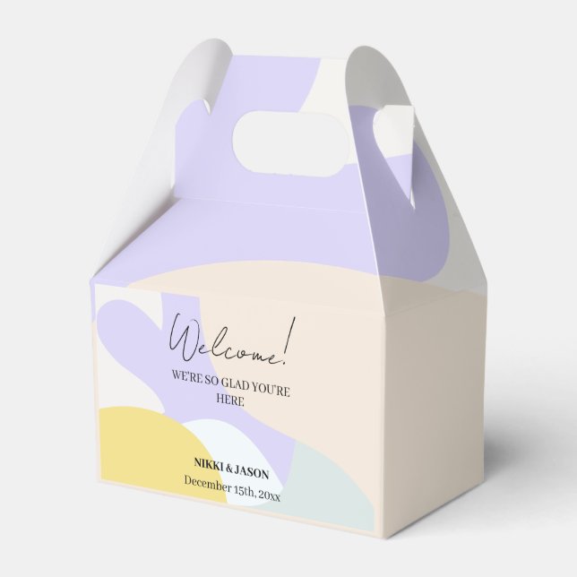 Elegant Watercolor Modern Minimal Wedding Welcome  Favor Box (Front Side)