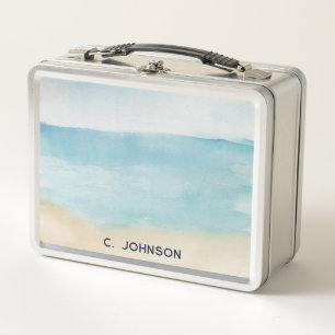 Elegant Watercolor Modern Pattern Metal Lunch Box