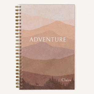 Elegant Watercolor Mountains Adventure Travel Notebook