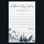 Elegant Watercolor Mountains Forest Advice Card<br><div class="desc">Elegant Watercolor Mountains Forest Advice Card.
Personalize with the bride to be's name and date of shower. 
For further customization,  please click the "customize further" link. If you need help,  contact me please.</div>