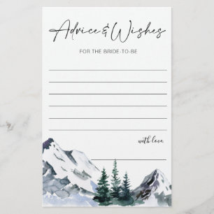 Elegant Watercolor Mountains Forest Advice Card