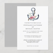 Elegant Watercolor Nautical Anchor Greenery