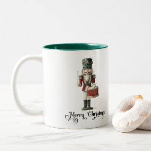 Elegant Watercolor Nutcracker Christmas Two-Tone Coffee Mug