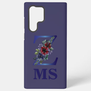 elegant watercolor of a Red & blue floral bouquet Samsung Galaxy Case
