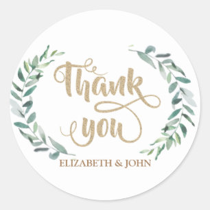 Elegant Watercolor Olive Branch Wedding Sticker