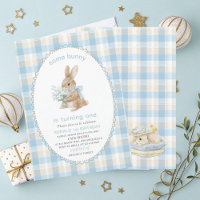 Elegant Watercolor One 1st Birthday some bunny Gi