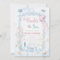 Elegant Watercolor Oneder the sea 1st Birthday