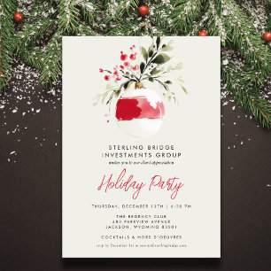 Elegant Watercolor Ornament Business Holiday Party